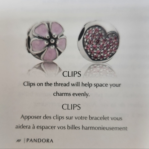 Pandora bevelled bracelet clip. Sterling silver. - Picture 4 of 4